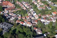 Drone recording of District Hohenwettersbach in Karlsruhe in the state Baden-Wuerttemberg, Germany