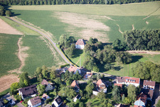 Drone image of District Hohenwettersbach in Karlsruhe in the state Baden-Wuerttemberg, Germany