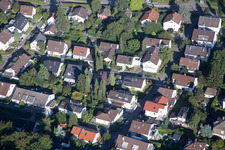 District Wolfartsweier in Karlsruhe in the state Baden-Wuerttemberg, Germany from above