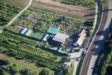 Aerial view of District Durlach in Karlsruhe in the state Baden-Wuerttemberg, Germany