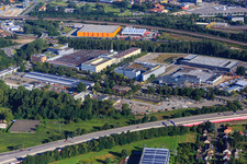 Ottostraße industrial area with DHU German Homeopathy Union in the district Durlach in Karlsruhe in the state Baden-Wuerttemberg, Germany