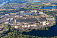 Aerial view of Daimler truck plant from the north in Wörth am Rhein in the state Rhineland-Palatinate, Germany