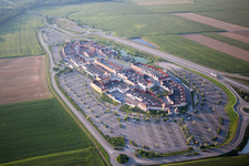 Aerial view of Roppenheim in the state Bas-Rhin, France