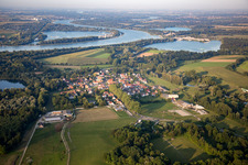 Fort-Louis in the state Bas-Rhin, France seen from a drone