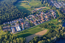 Village view from the north in the district Grauelsbaum in Lichtenau in the state Baden-Wuerttemberg, Germany