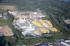 Bird's eye view of District Freistett in Rheinau in the state Baden-Wuerttemberg, Germany