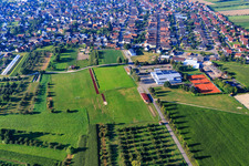 Sports field of FC Neuried eV and tennis courts of TC Altenheim in the district Altenheim in Neuried in the state Baden-Wuerttemberg, Germany