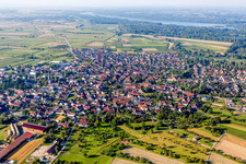 Town View of the streets and houses of the residential areas in Schwanau in the state Baden-Wurttemberg, Germany