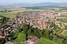 Village - view on the edge of agricultural fields and farmland in Kogenheim in Grand Est, France