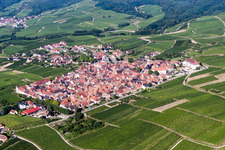Village - view on the edge of wine yards in Saint-Hippolyte in Grand Est, France