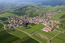 Village - view on the edge of agricultural fields and farmland in Rorschwihr in Grand Est, France