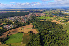 View of the town from the southwest in Jockgrim in the state Rhineland-Palatinate, Germany