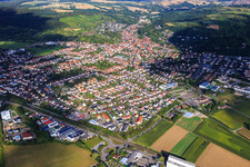 City overview from the southwest in Weingarten in the state Baden-Wuerttemberg, Germany