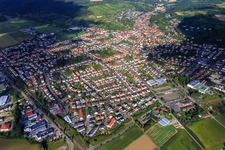City overview from the south in Weingarten in the state Baden-Wuerttemberg, Germany