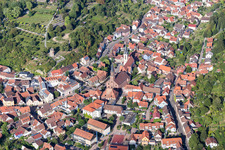Buildings of the evangelic church and of the catholic church St. Michael Weingarten, in Weingarten in the state Baden-Wurttemberg, Germany