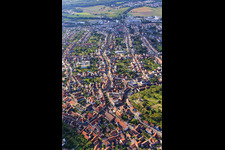 Bahnhofstraße from the east in Weingarten in the state Baden-Wuerttemberg, Germany