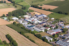 Aerial view of Industrial estate and company settlement North in the district Joehlingen in Walzbachtal in the state Baden-Wurttemberg, Germany