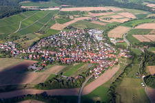 Village - view on the edge of agricultural fields and farmland in Vaihingen an der Enz in the state Baden-Wurttemberg, Germany