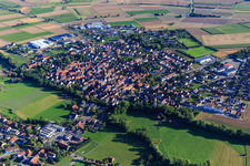 Village view from the northeast in the district Horrheim in Vaihingen an der Enz in the state Baden-Wuerttemberg, Germany