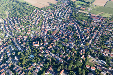 Town View of the streets and houses of the residential areas in Erdmannhausen in the state Baden-Wurttemberg