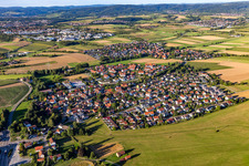Town View of the streets and houses of the residential areas in Waldrems in the state Baden-Wurttemberg, Germany