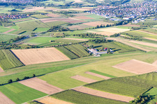 Aerial view of Airport Backnang-Heiningen in the district Heiningen in Backnang in the state Baden-Wuerttemberg, Germany