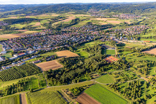 Town View of the streets and houses of the residential areas in Weissach im Tal in the state Baden-Wurttemberg, Germany