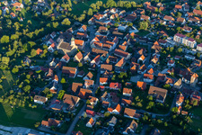 Aerial view of Bühlertann in the state Baden-Wuerttemberg, Germany