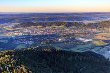 Village in the morning from the northeast in Gaildorf in the state Baden-Wuerttemberg, Germany