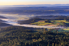 Village in the morning from the north in the district Erlenhof in Fichtenberg in the state Baden-Wuerttemberg, Germany