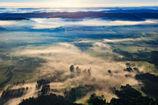 Morning fog from the west in the district Spöck in Gaildorf in the state Baden-Wuerttemberg, Germany