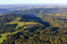 Village in the morning from the north in the district Kleinhöchberg in Sulzbach an der Murr in the state Baden-Wuerttemberg, Germany