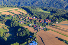 Village in the morning from the southeast in the district Großhöchberg in Spiegelberg in the state Baden-Wuerttemberg, Germany