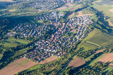 Town View of the streets and houses of the residential areas in Oberstenfeld in the state Baden-Wurttemberg, Germany
