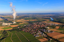 View of the nuclear power plant Neckarwestheim of EnBW Kernkraft GmbH from the east in Neckarwestheim in the state Baden-Wuerttemberg, Germany