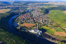 Power plant Walheim (EnBW) on the banks of the Neckar in Walheim in the state Baden-Wuerttemberg, Germany