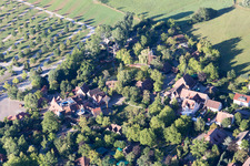 Tripsdrill Adventure Park in the district Treffentrill in Cleebronn in the state Baden-Wuerttemberg, Germany from the plane
