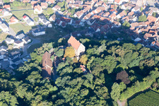 Aerial view of St. Michael's Church in the district Treffentrill in Cleebronn in the state Baden-Wuerttemberg, Germany