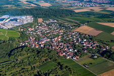 Town View of the streets and houses of the residential areas in the district Frauenzimmern in Gueglingen in the state Baden-Wurttemberg