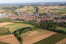 Village - view on the edge of agricultural fields and farmland in Zaisenhausen in the state Baden-Wurttemberg, Germany