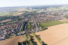 Oblique view of District Flehingen in Oberderdingen in the state Baden-Wuerttemberg, Germany