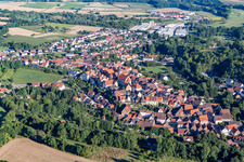Aerial photograpy of Village view in the district Gochsheim in Kraichtal in the state Baden-Wuerttemberg, Germany