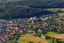 Aerial view of Village view from the north in the district Neibsheim in Bretten in the state Baden-Wuerttemberg, Germany
