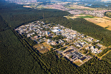 KIT North in the district Leopoldshafen in Eggenstein-Leopoldshafen in the state Baden-Wuerttemberg, Germany from above