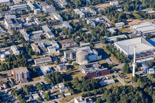 Bird's eye view of KIT North in the district Leopoldshafen in Eggenstein-Leopoldshafen in the state Baden-Wuerttemberg, Germany