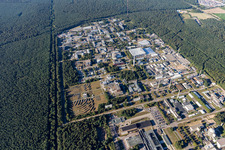 Drone recording of KIT North in the district Leopoldshafen in Eggenstein-Leopoldshafen in the state Baden-Wuerttemberg, Germany