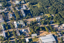 Drone recording of District Leopoldshafen in Eggenstein-Leopoldshafen in the state Baden-Wuerttemberg, Germany