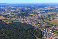 City view from the northeast in the district Eggenstein in Eggenstein-Leopoldshafen in the state Baden-Wuerttemberg, Germany