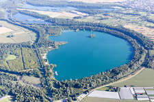 Aerial view of District Leopoldshafen in Eggenstein-Leopoldshafen in the state Baden-Wuerttemberg, Germany