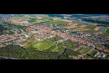 City panorama from the east in Kandel in the state Rhineland-Palatinate, Germany